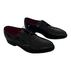 Allen Edmonds Men's Black Patent Leather Size 8D Lace Up Red Interior Loafers
